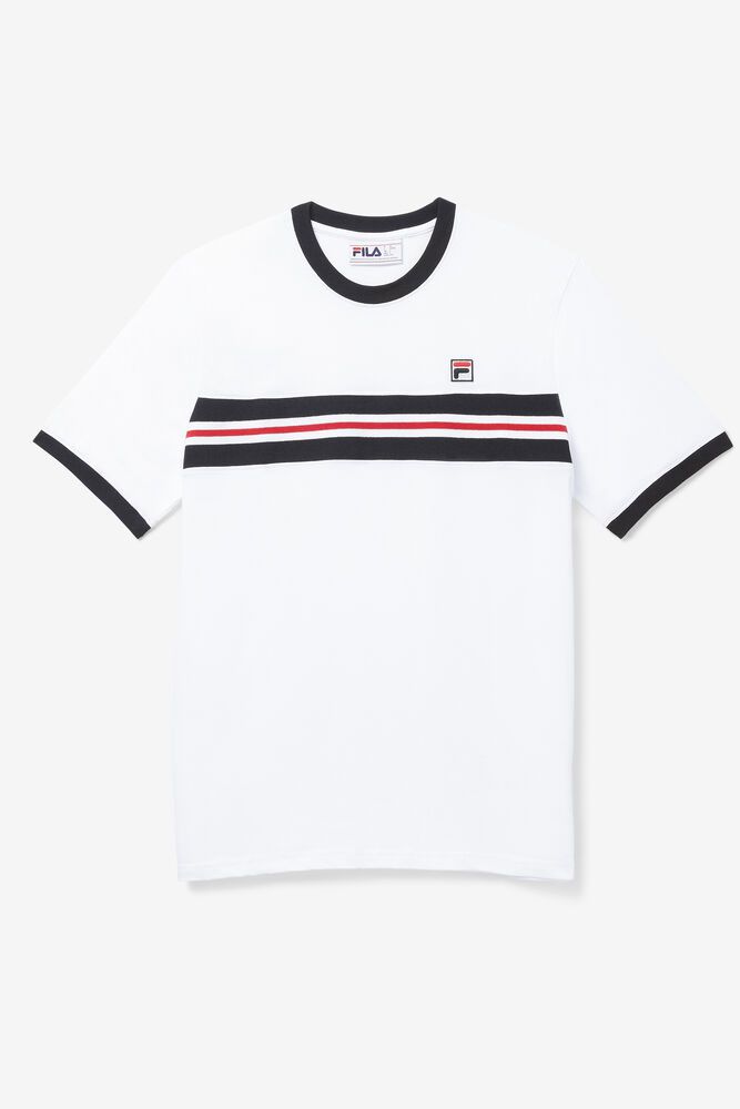 Fila T-Shirt Herre Hvide Silver IOK-014783